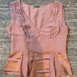 Benetton  |  Silk & Satin Sleeveless Blouse